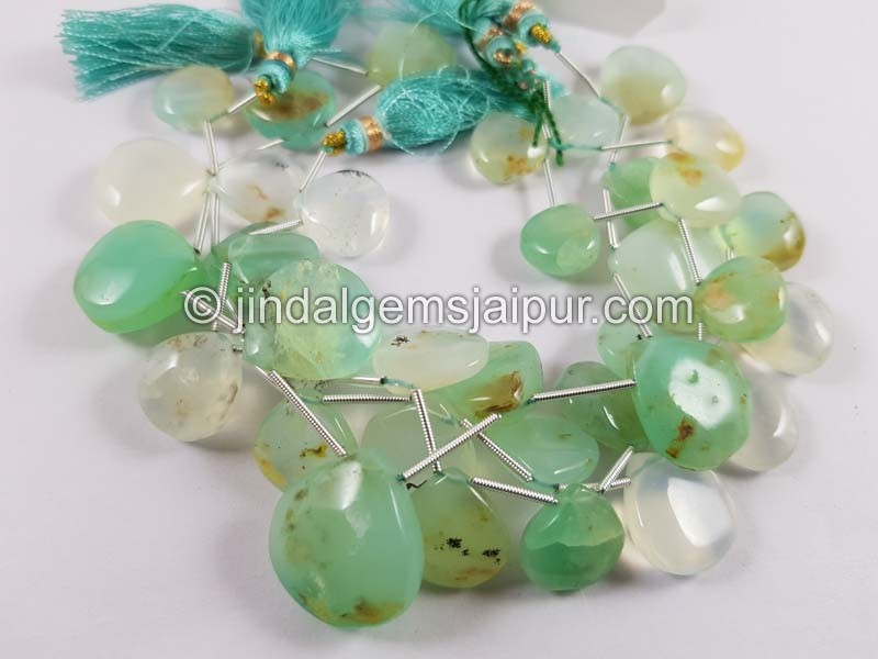 Natural Peruvian Opal Smooth Heart Beads